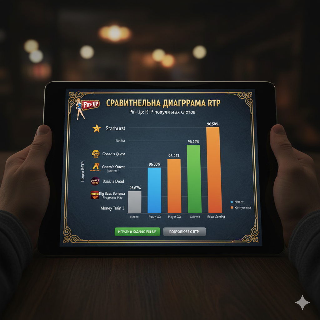 Pin-Up-тағы NetEnt танымал слоттары мен бәсекелестерінің RTP салыстырмалы диаграммасы