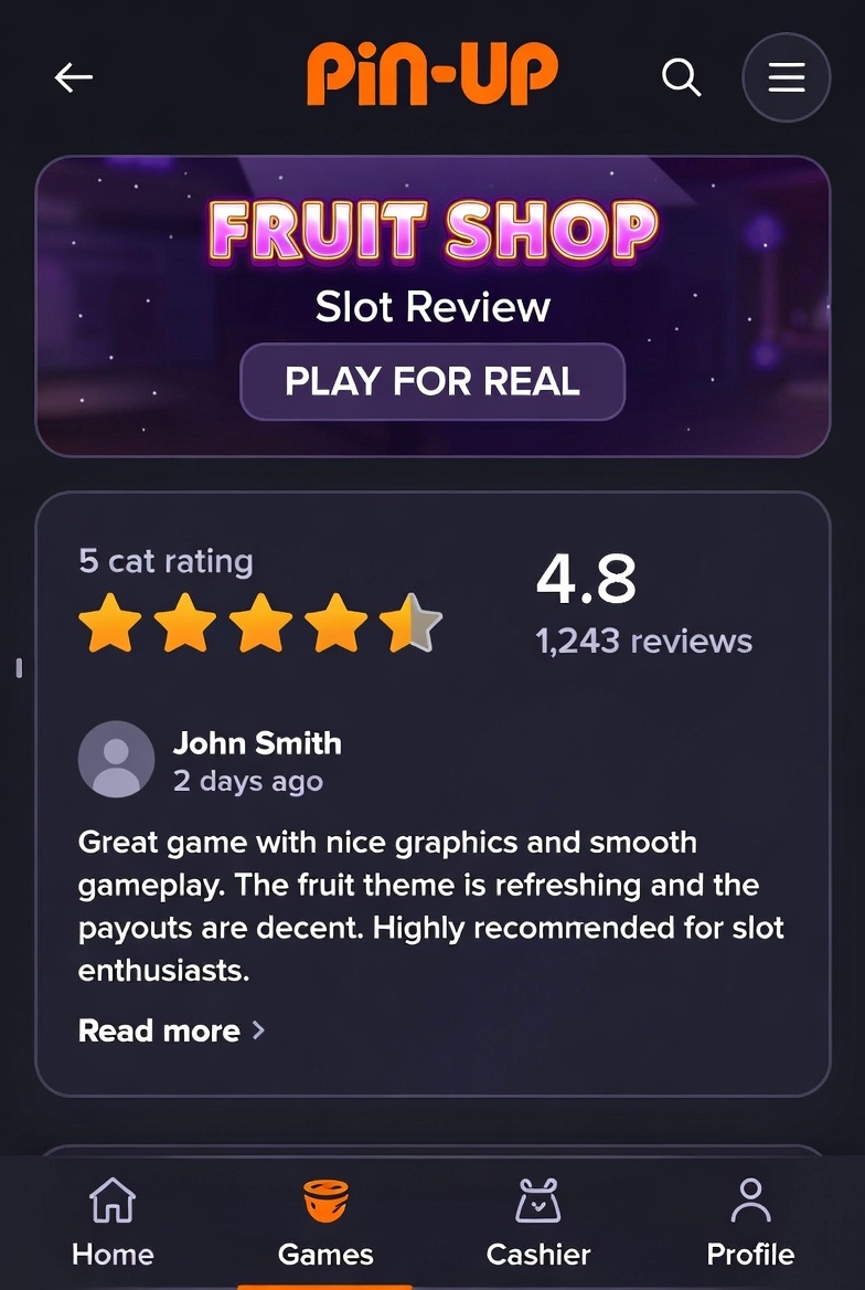 Pin-Up-тағы Fruit Shop слоты туралы қазақстандық ойыншылардың пікірлері мен рейтингтерінің визуализациясы