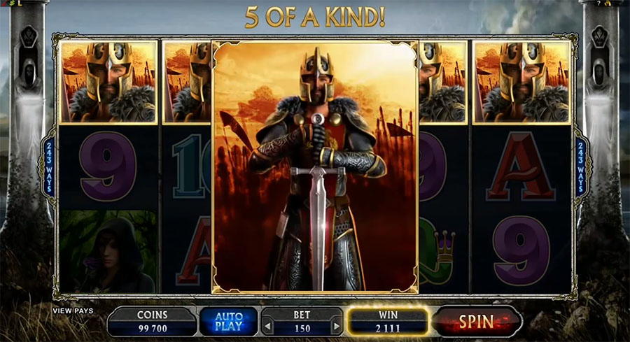 Avalon II слотындағы сегіз кезеңді бонус раундтары бар Грааль квест картасы