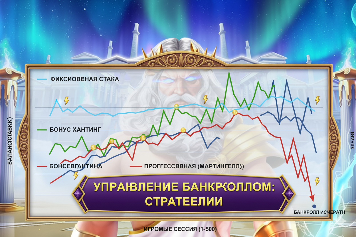 График управления банкроллом в Gates of Olympus с разными стратегиями