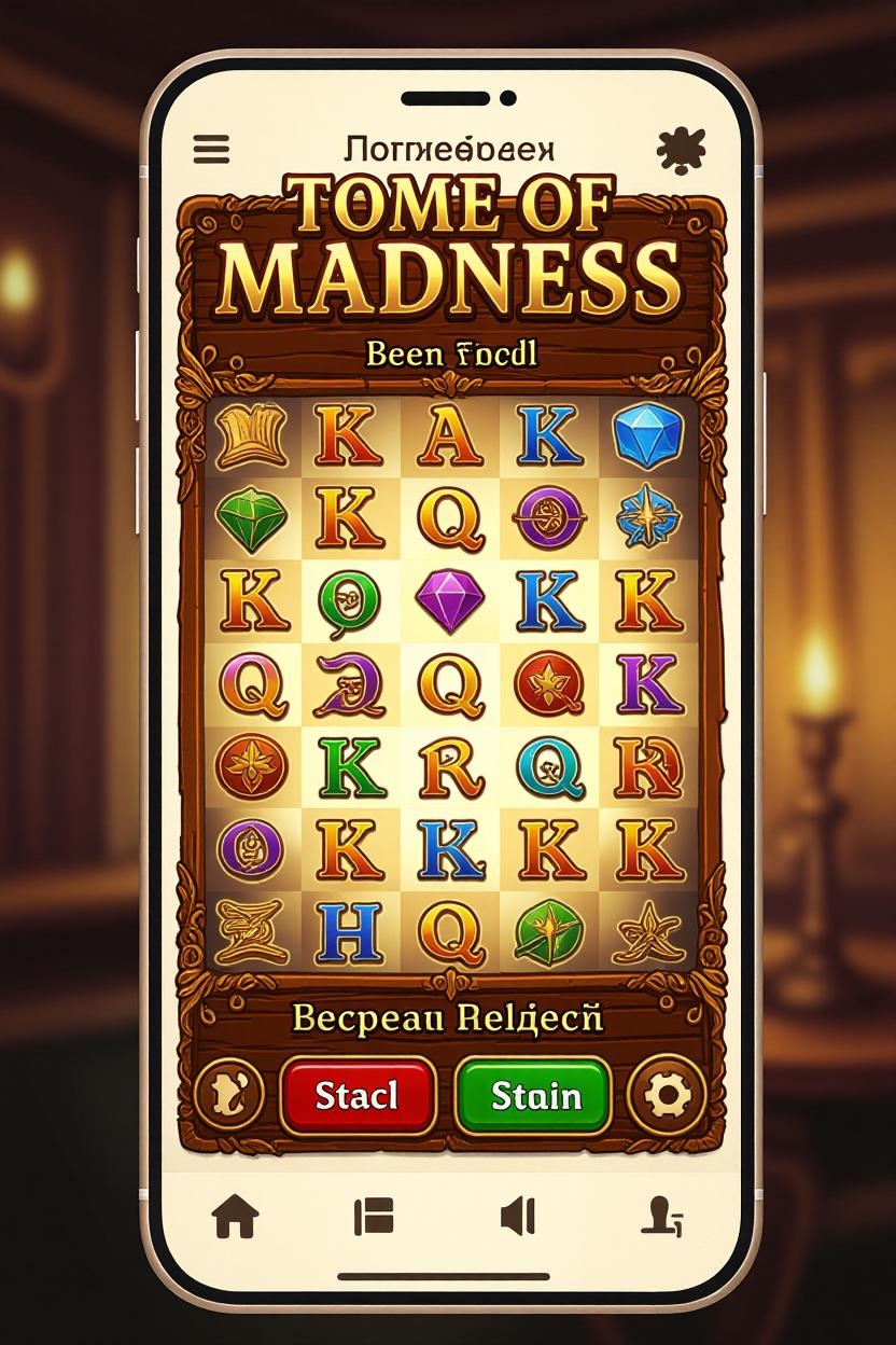 Mobile version of the Tome of Madness slot in the Pin-Up app for Android and iOS