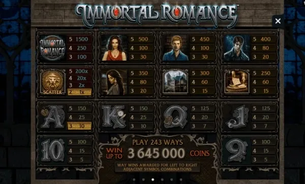 Функция Vampire Bats в бонусном раунде Троя в Immortal Romance