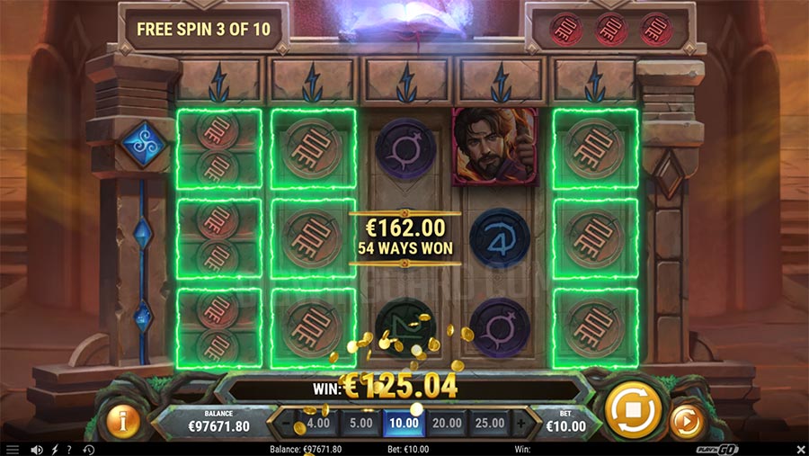 Режим бесплатных вращений Free Spins в Merlin's Grimoire на Pin-Up с выбором типа бонусной игры и множителями