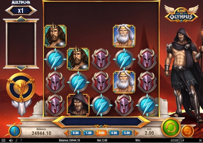 Құдайды таңдау және мультипликаторлары бар Rise of Olympus-тағы тегін айналдырулардың бонустық раунды