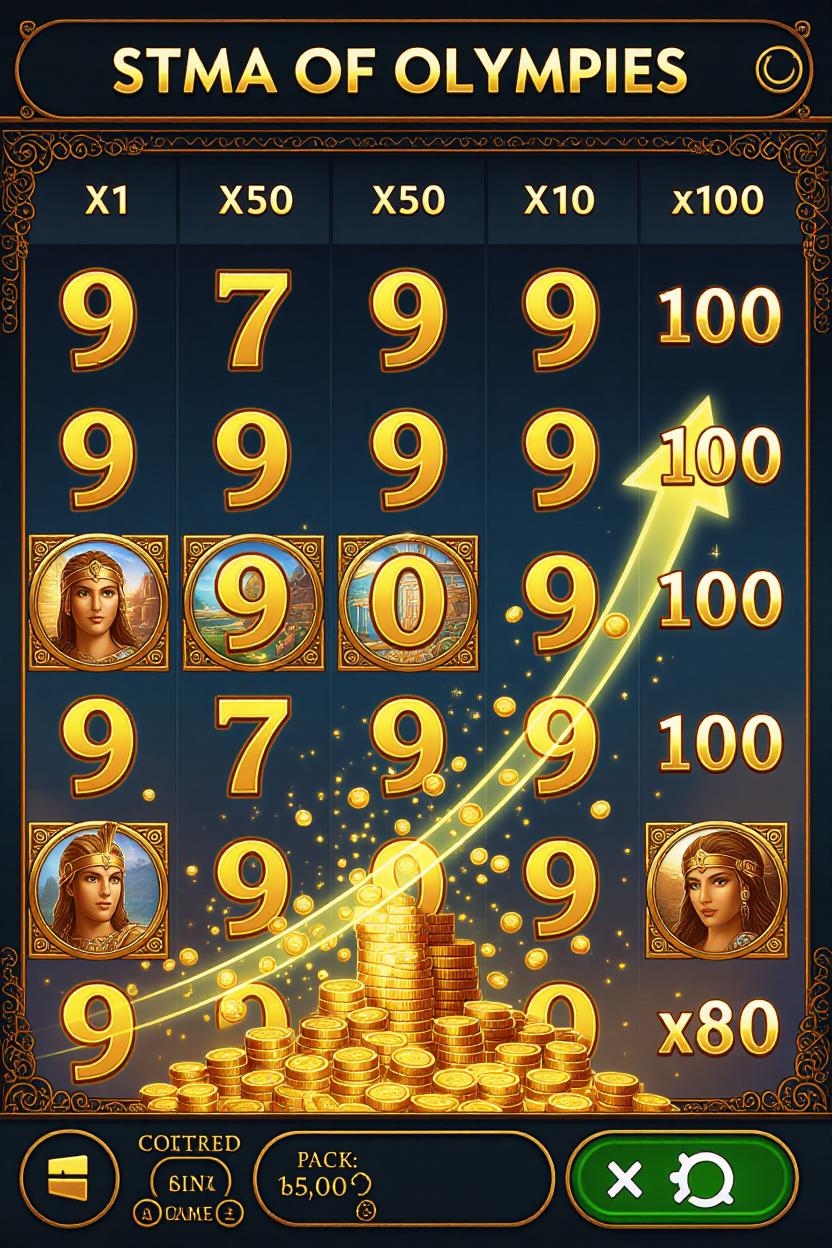 Өсуді визуалдаумен x1-ден x100-ге дейінгі Rise of Olympus-тағы мультипликаторлар жүйесі