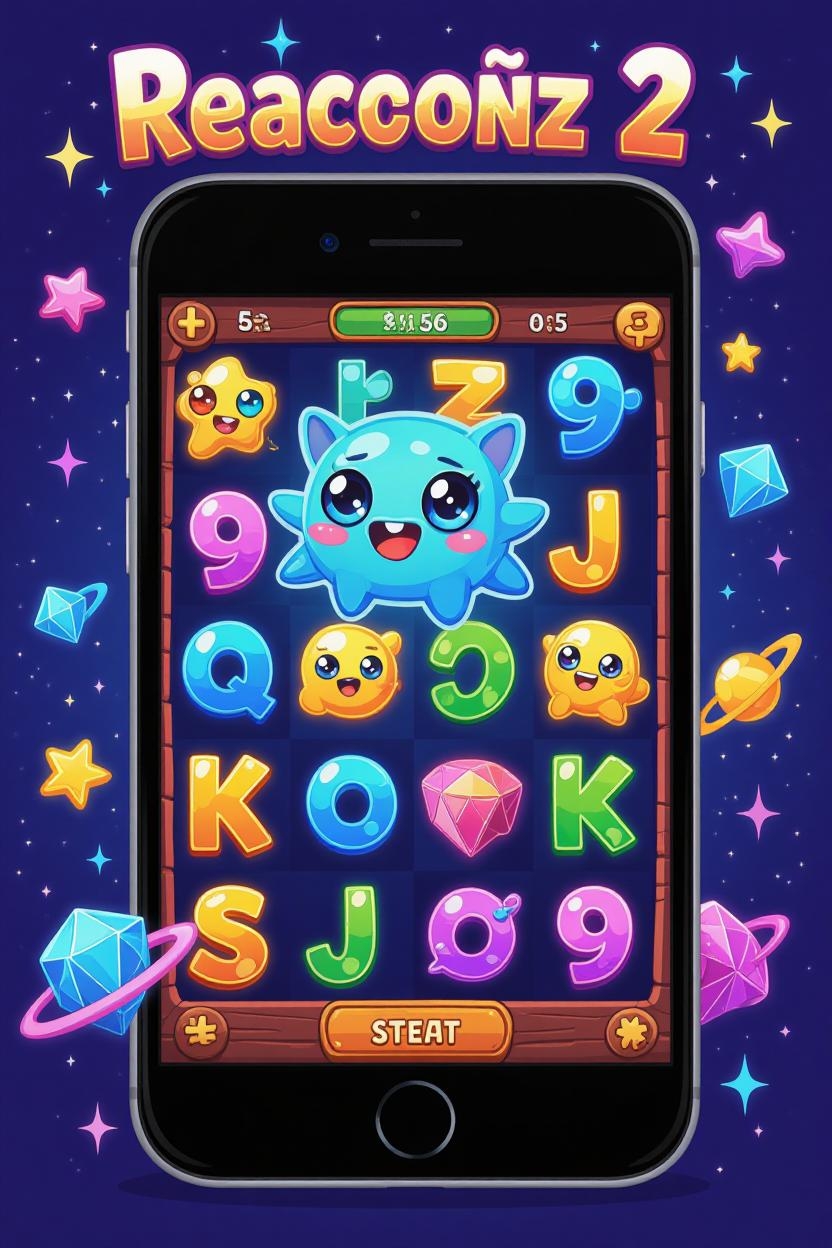 Reactoonz 2 слотының тік экран бағыты бар смартфондағы мобильді нұсқасы