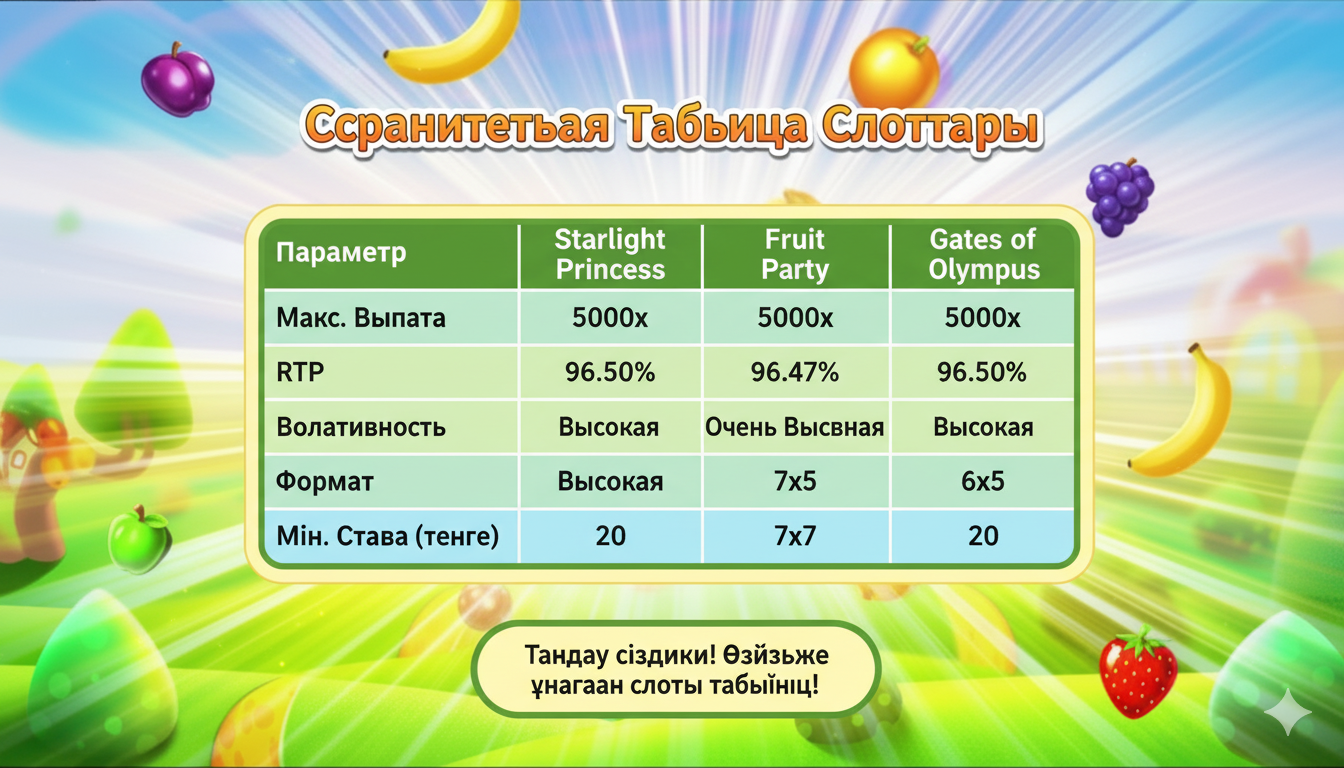 Pragmatic Play слоттарының сипаттамаларының салыстырмалы кестесі