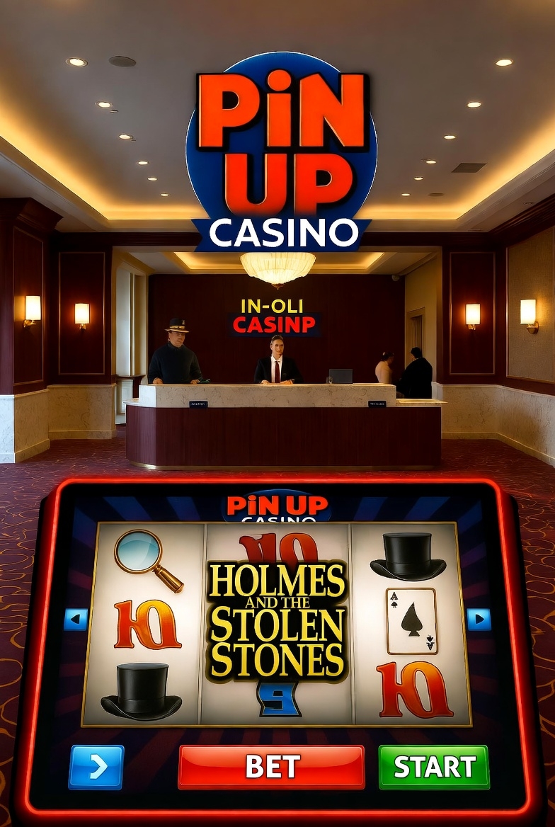 Pin-Up casino lobby with Holmes and the Stolen Stones slot selection