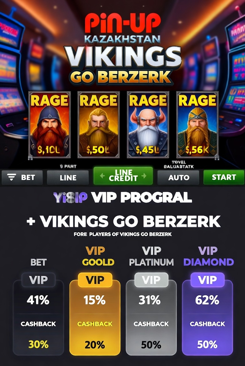 Pin-Up Kazakhstan VIP program with levels and cashback for Vikings Go Berzerk players