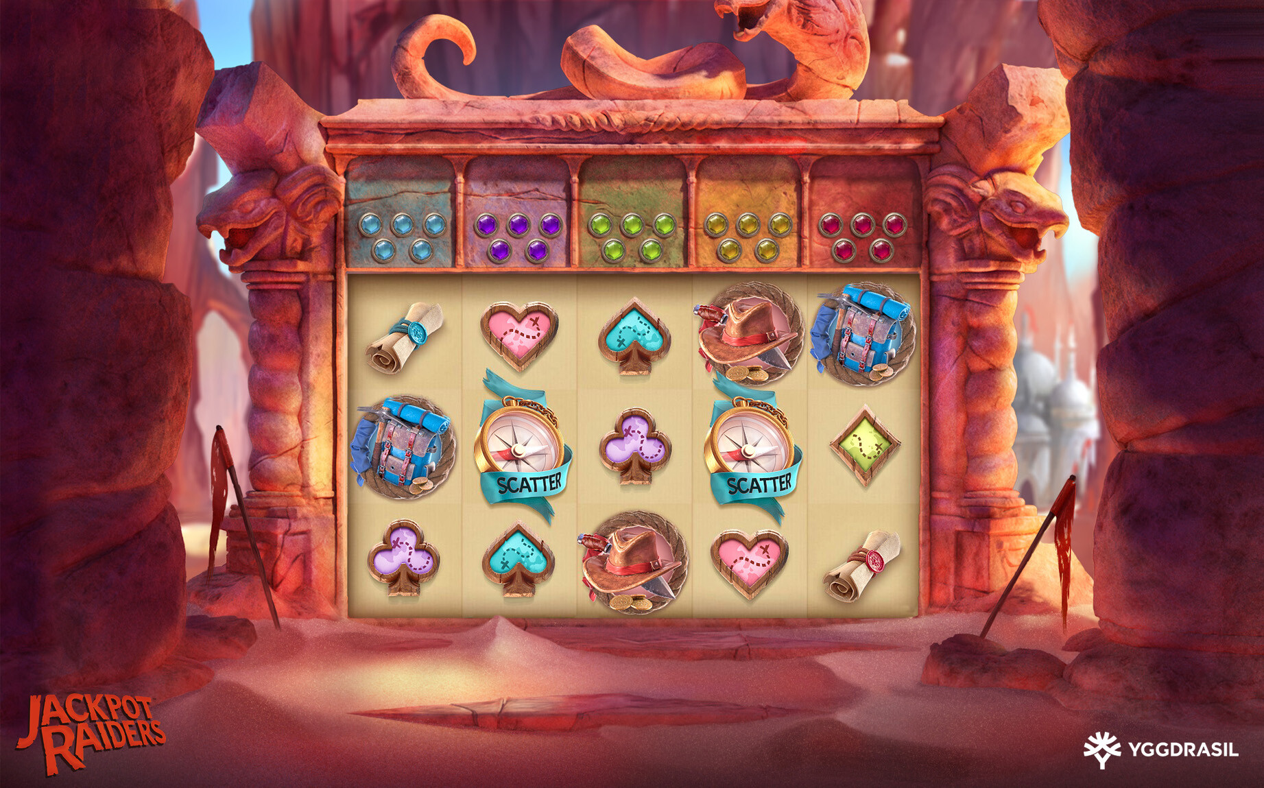 Сандықтары бар Jackpot Raiders слотындағы Jackpot Raid бонус ойыны