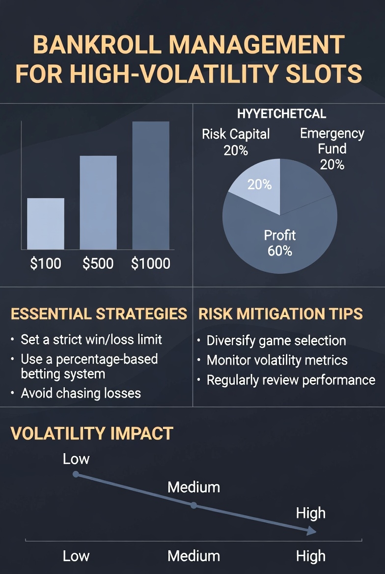 Жоғары волатильді слоттарды басқару бойынша инфографика
