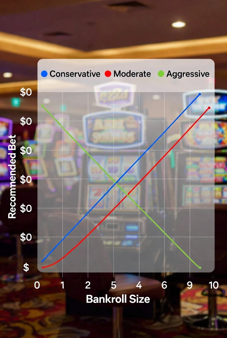 Sticky Bandits-те ұсынылатын ставканың банкролл мөлшеріне тәуелділік графигі