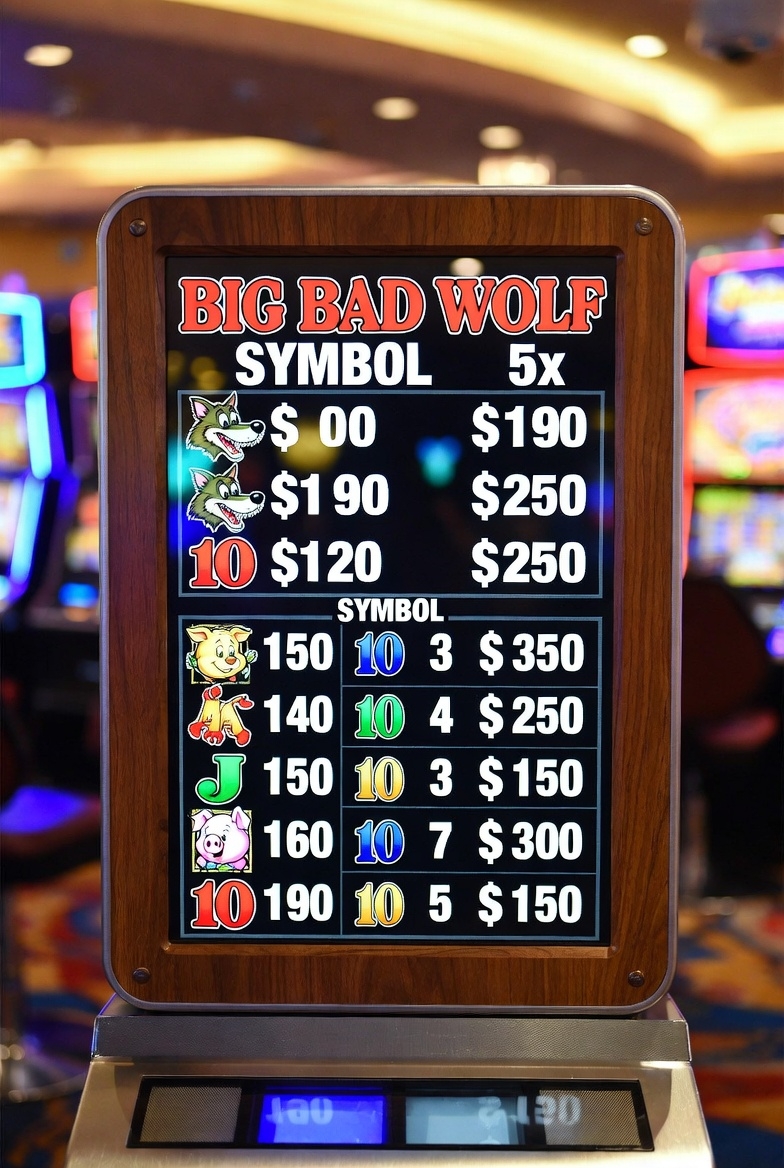 Big Bad Wolf slotundakı simvolların ödəniş cədvəli
