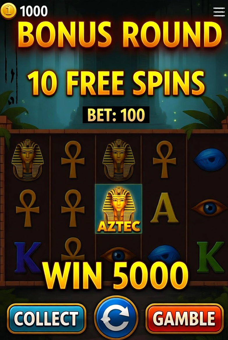 Book of Aztec слотындағы фриспиндер бонустық раундының экраны