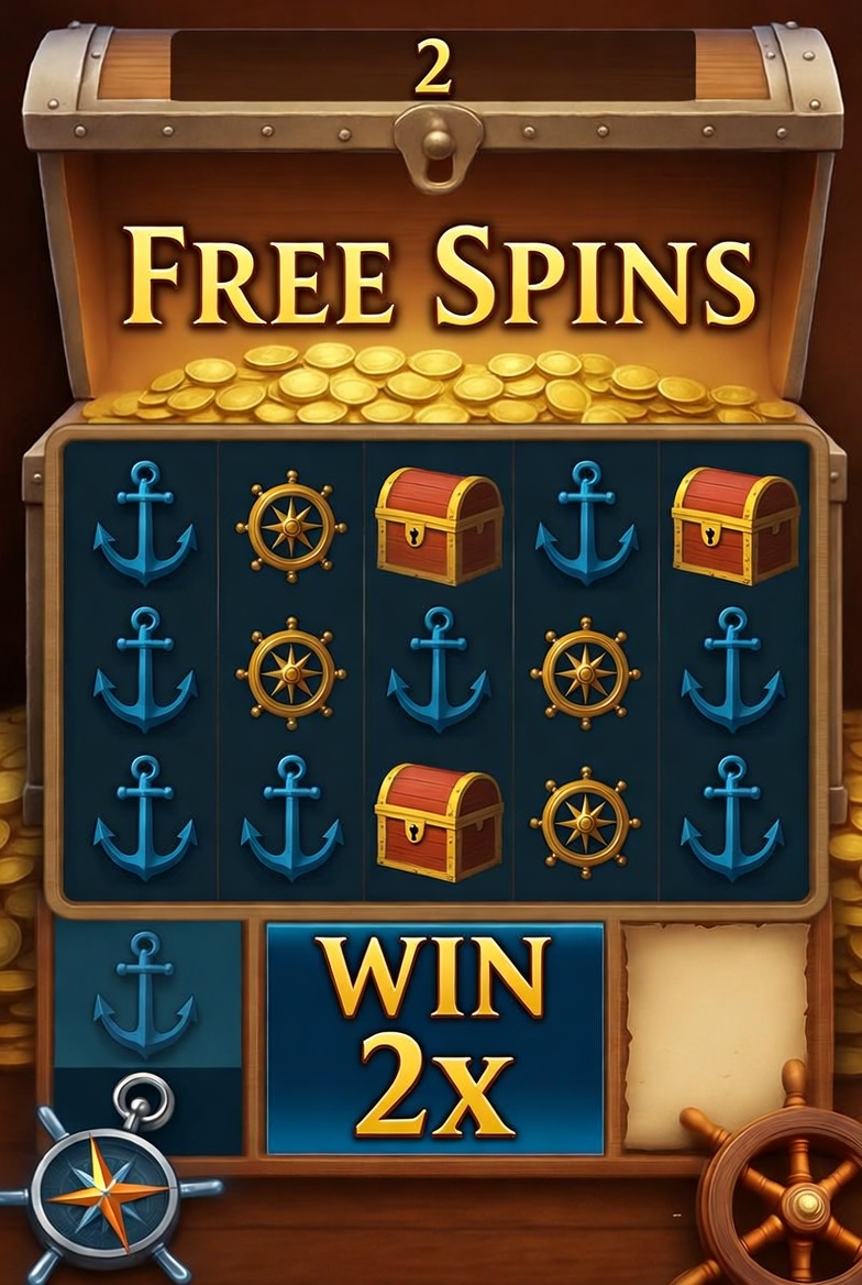 Admiral Nelson слотындағы фриспиндер раунды, ұтыстардың мультипликаторымен