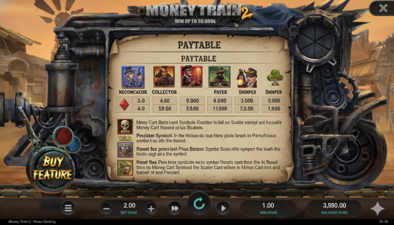 Money Train 2 символдарының төлем кестесі