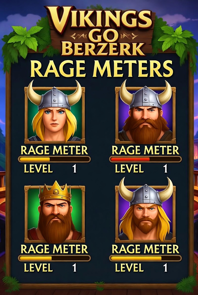 Rage indicators below the reels — a key element of Vikings Go Berzerk gameplay