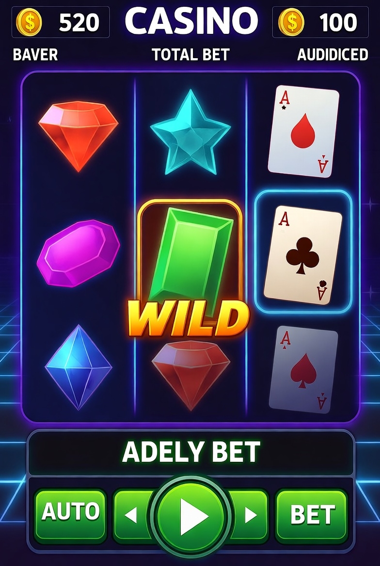 Example of a win with Wild symbol in cascade mechanics