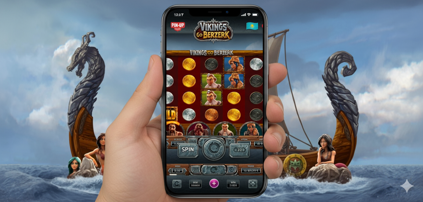 Mobile version of Vikings Go Berzerk slot in the Pin-Up Kazakhstan app