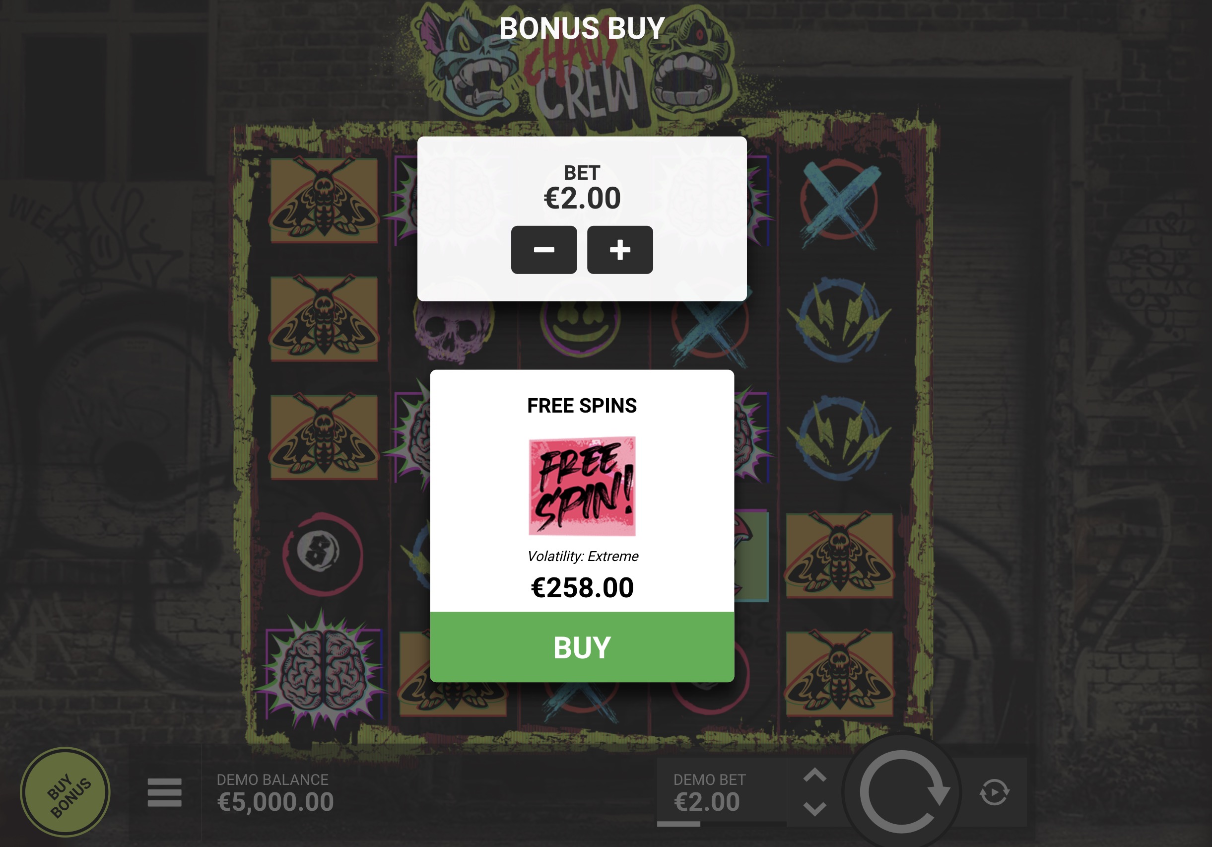 Wild көбейткіштері бар Chaos Crew бонустық раундындағы ұтыс скриншоты