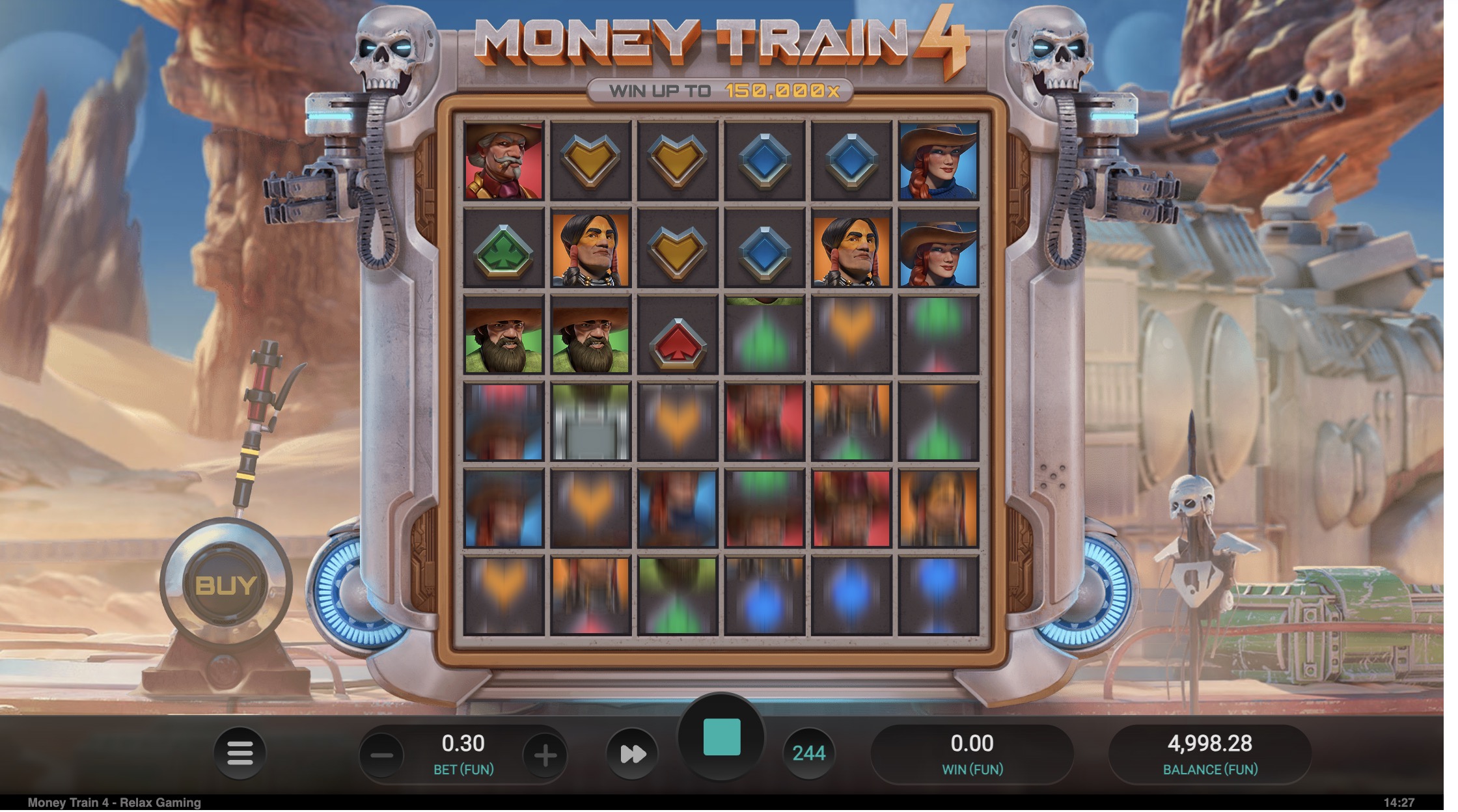 Мобильді құрылғылардағы Money Train 4 бейімделген интерфейсі