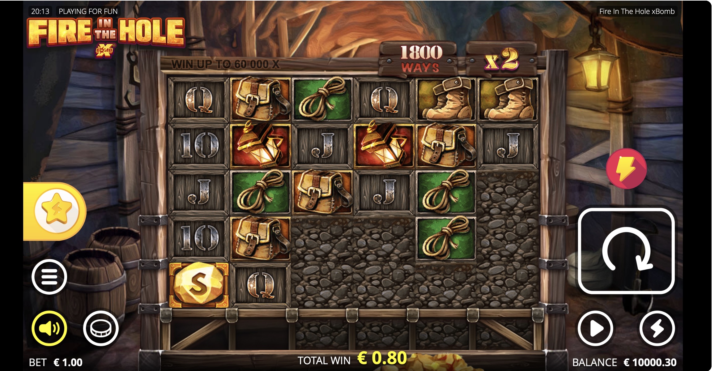 Fire in the Hole xBomb үшін банкролл басқару калькуляторы