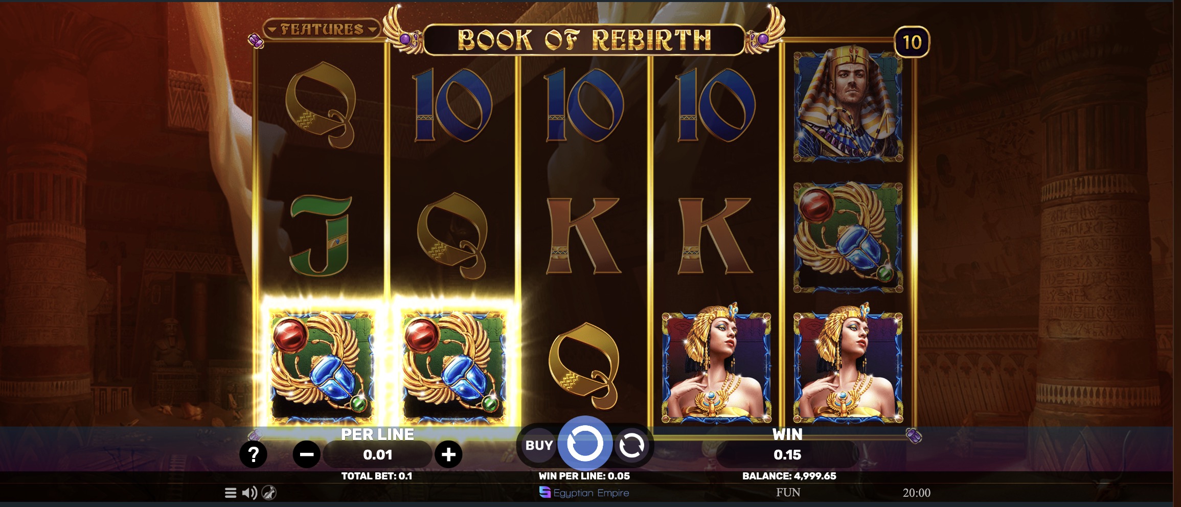 Pin-Up Casino мобильді қосымшасындағы Book of Rebirth слоты
