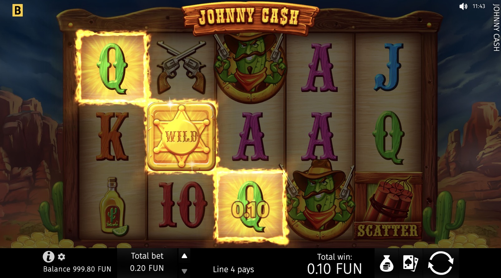 Johnny Cash слотының арнайы символдары: Pin-Up казиносындағы Wild, Scatter және Money