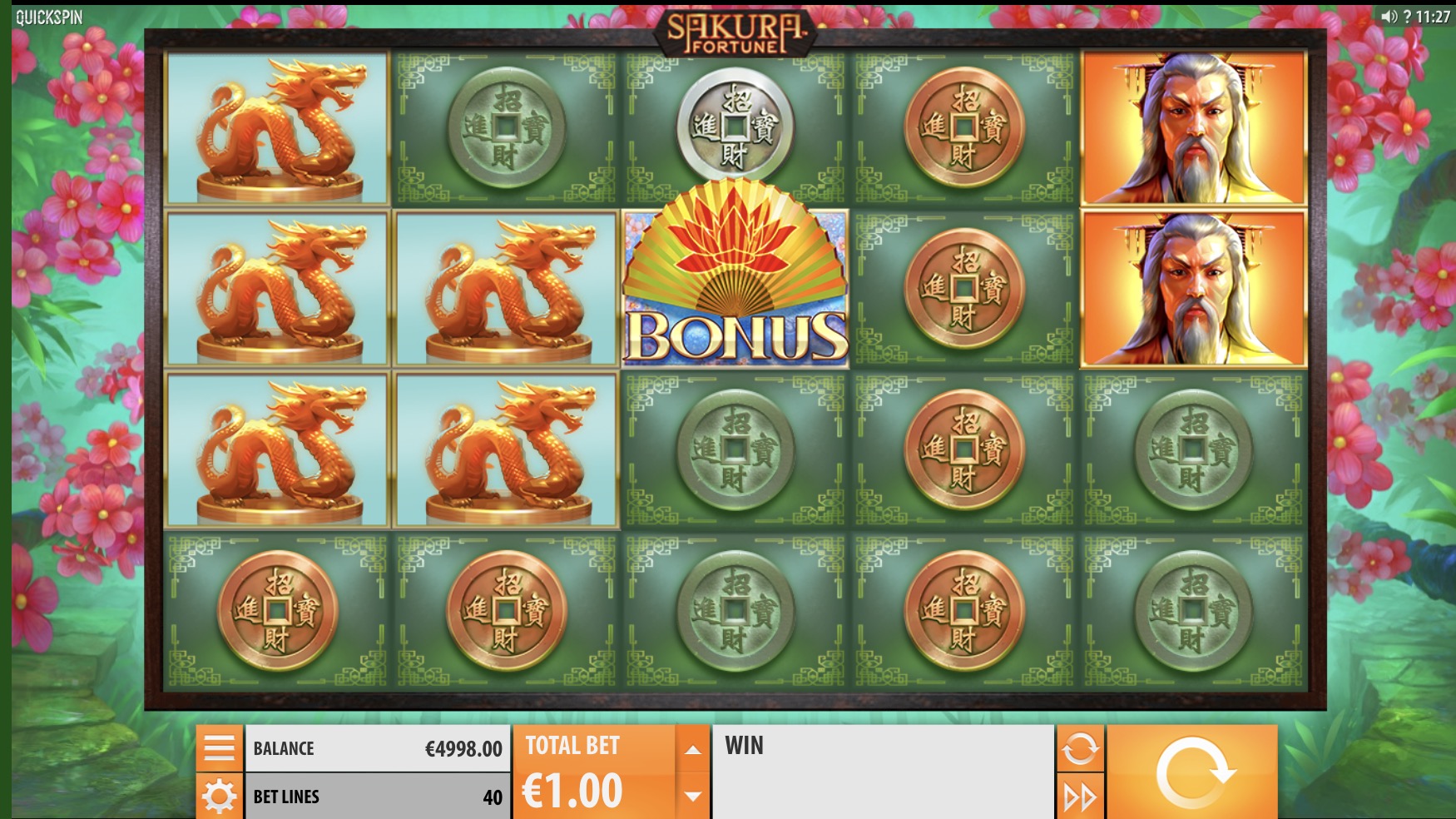 Bankroll management in the Sakura Fortune slot on Pin-Up