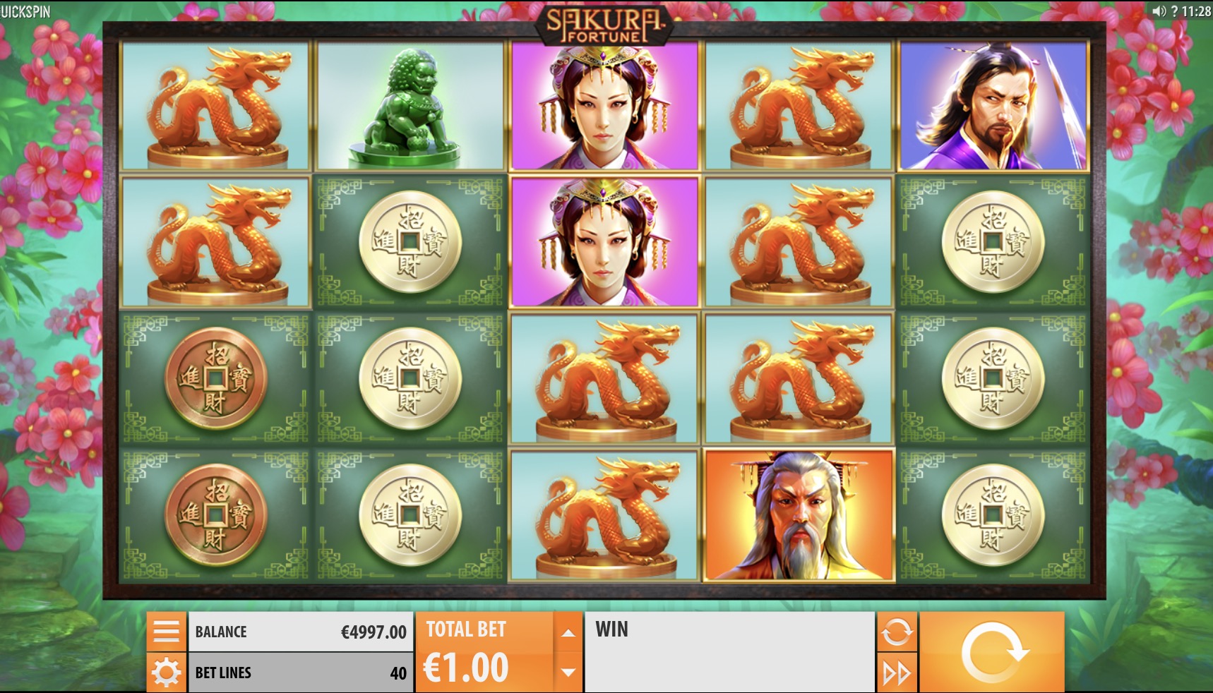 Free spins round with accumulated locked wilds in Sakura Fortune