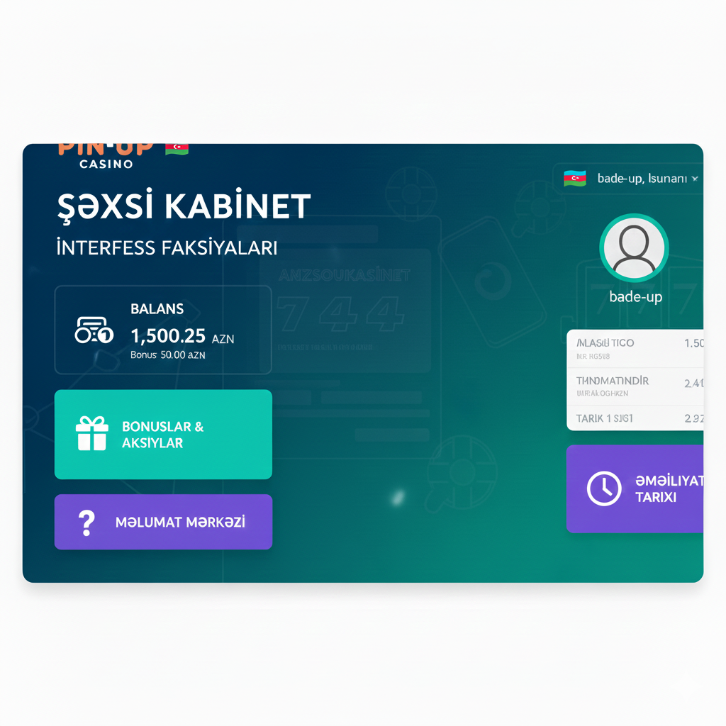 pin up şəxsi kabinet interfeys funksiyaları