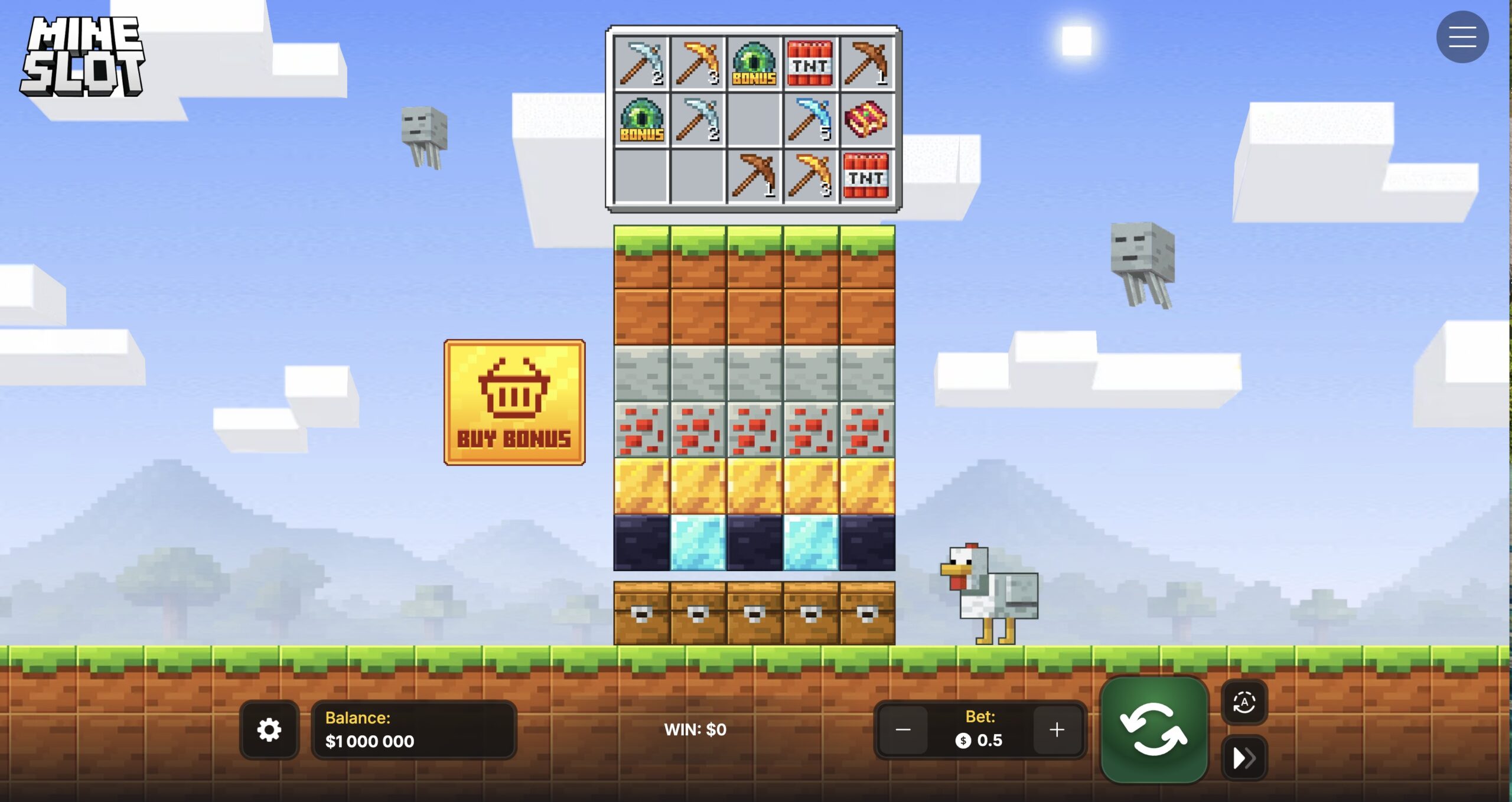 Mine Slot-та ойынды жоспарлауға арналған стратегиялық тақта